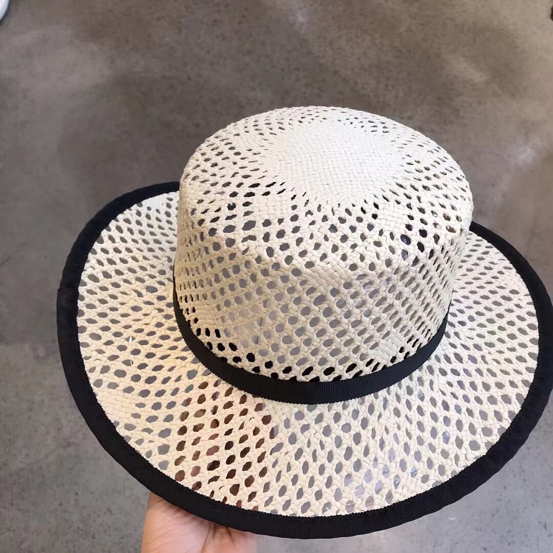 Fashion Versatile Hollow Flat Top Straw Hat MZ13168A5