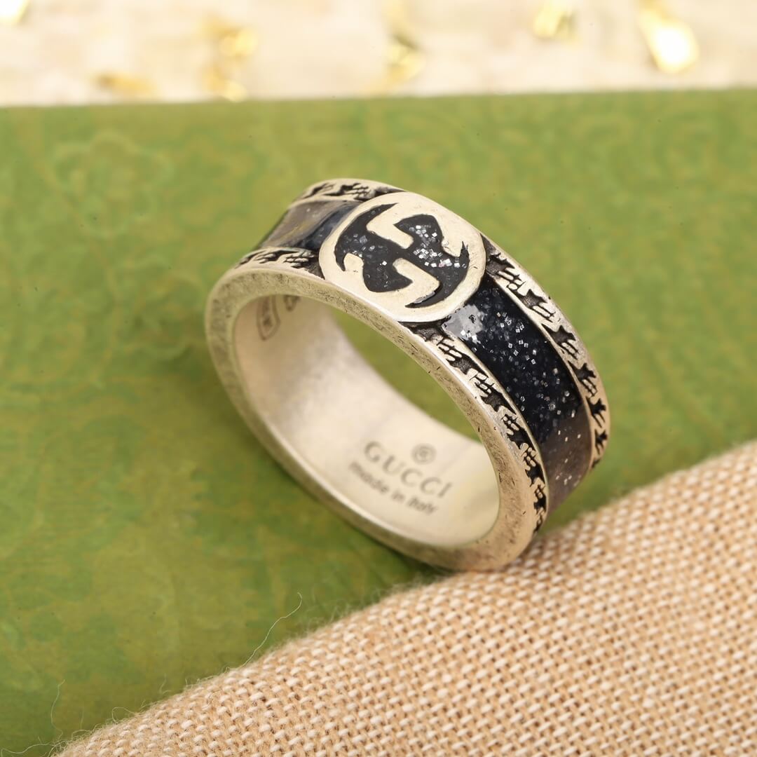 Fashion and high-end interlocking double G ring JZ13168A6