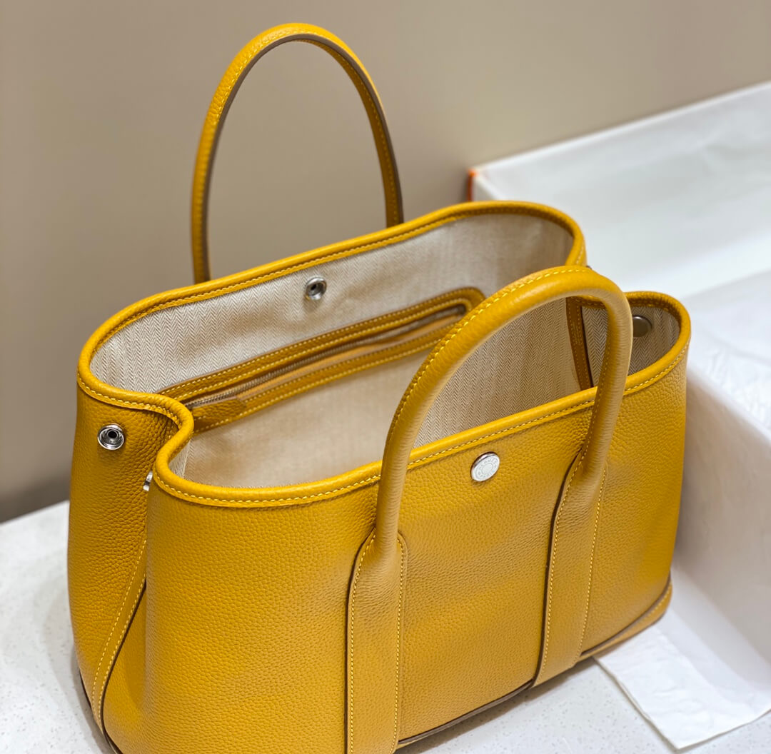 HM GARDEN PARTY TOGO LEATHER YELLOW SILVER