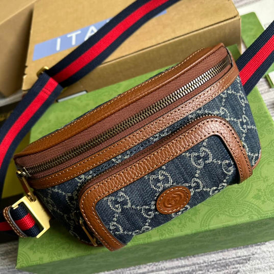 GG Supreme belt bag blue 682933 FREE SHIPPING