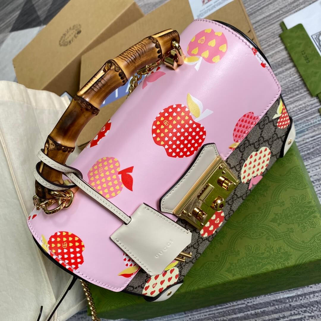 GG 603221 Handbag shoulder bag cross body bags pink Padlock calfskin