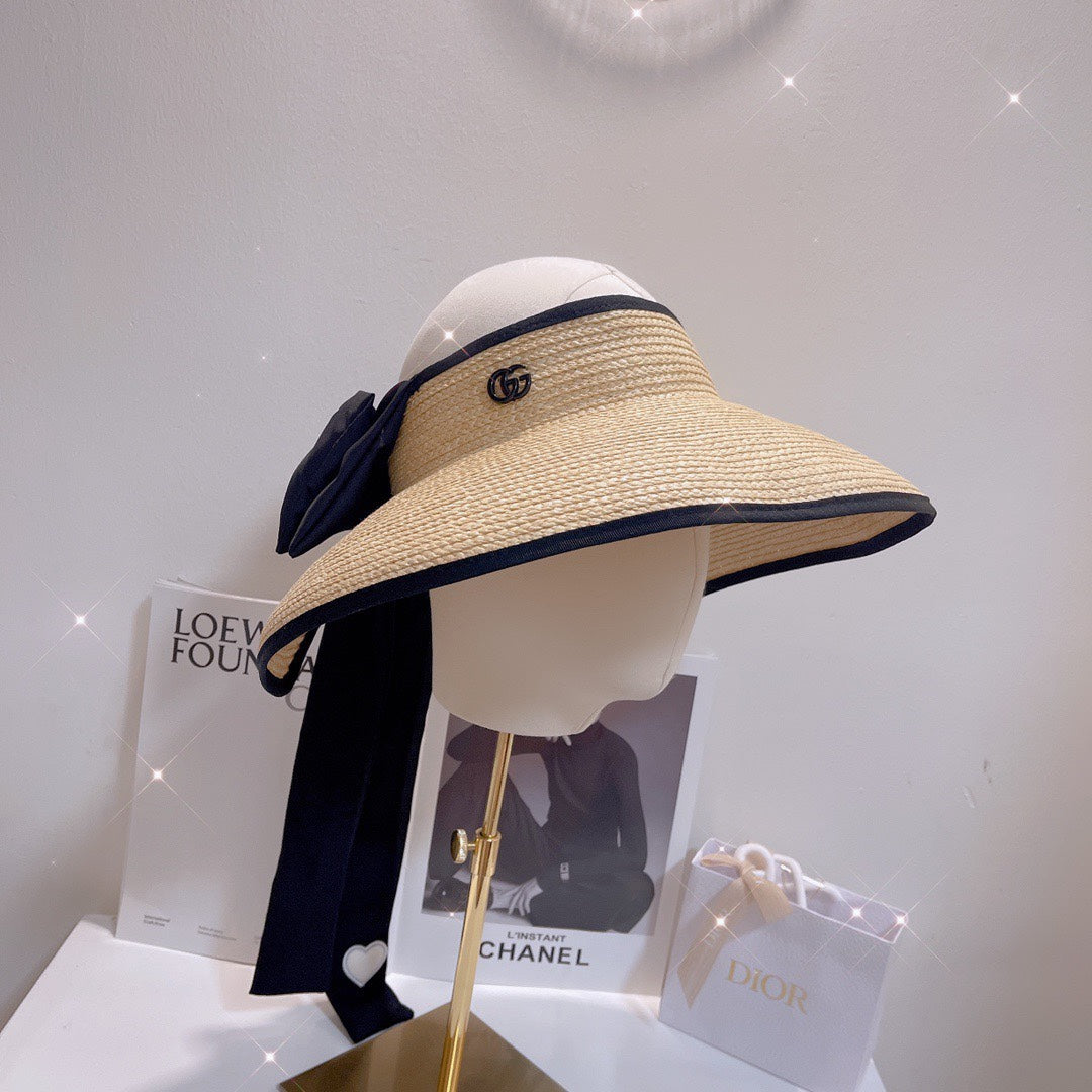 Gucci G's New SpringSummer Fashion Bow Straw Hat MZ13168A14