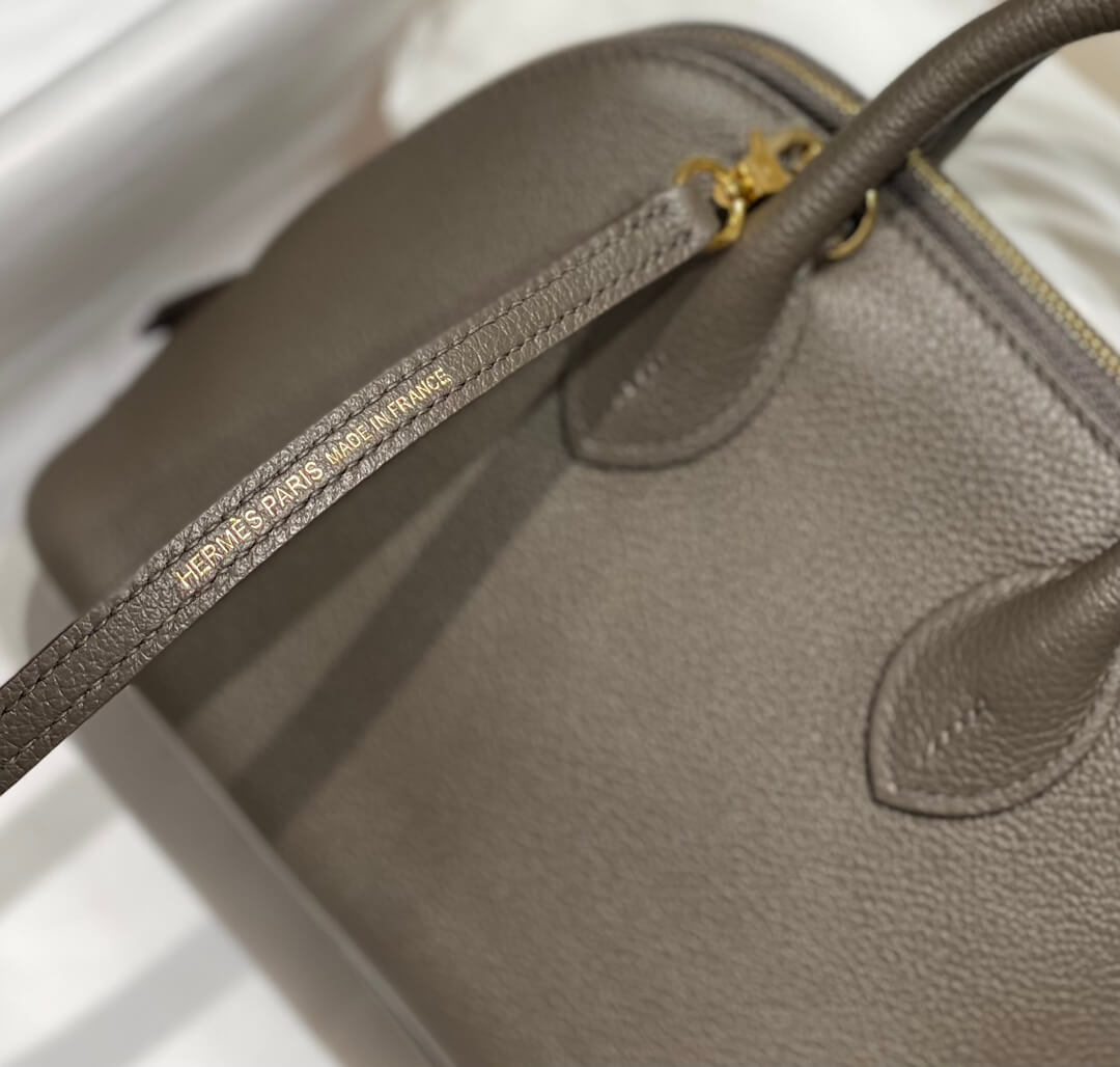 HM Mini bolide handbag evercolor wax thread half-handmade Tin gray