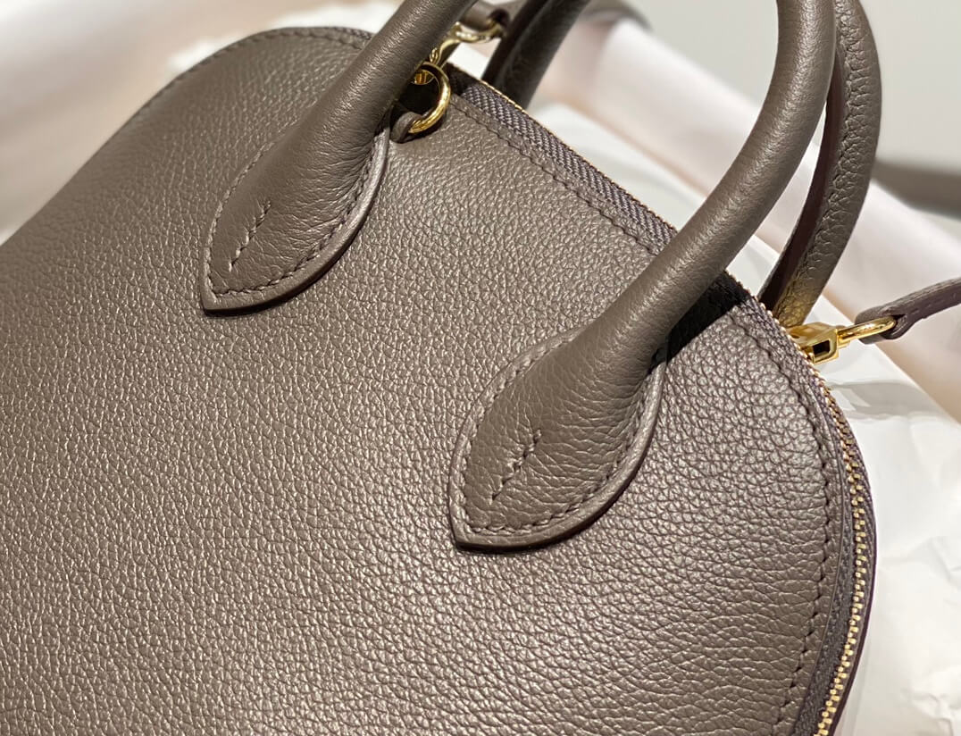 HM Mini bolide handbag evercolor wax thread half-handmade Tin gray