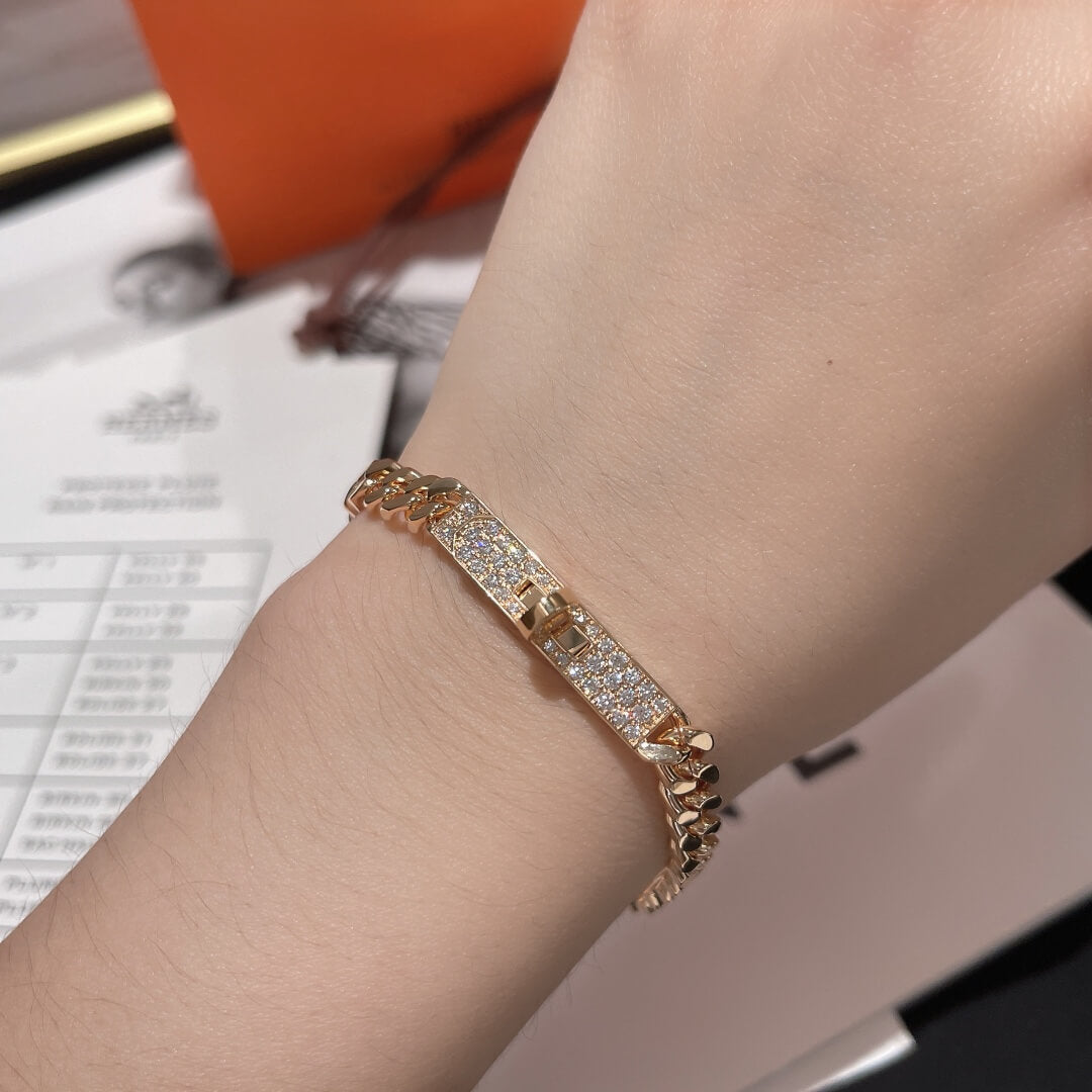 Kelly Full Diamond Leisure Versatile Advanced Atmosphere Fashion Bracelet SLHB027C03