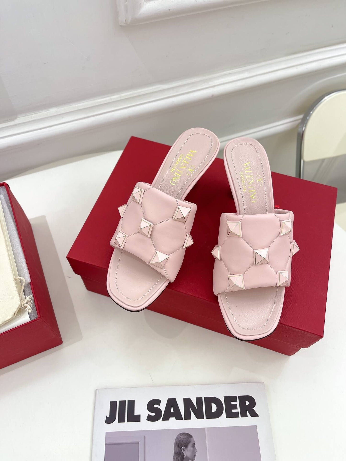L 071101 High-heeled shoe pink cowhide women's shoes