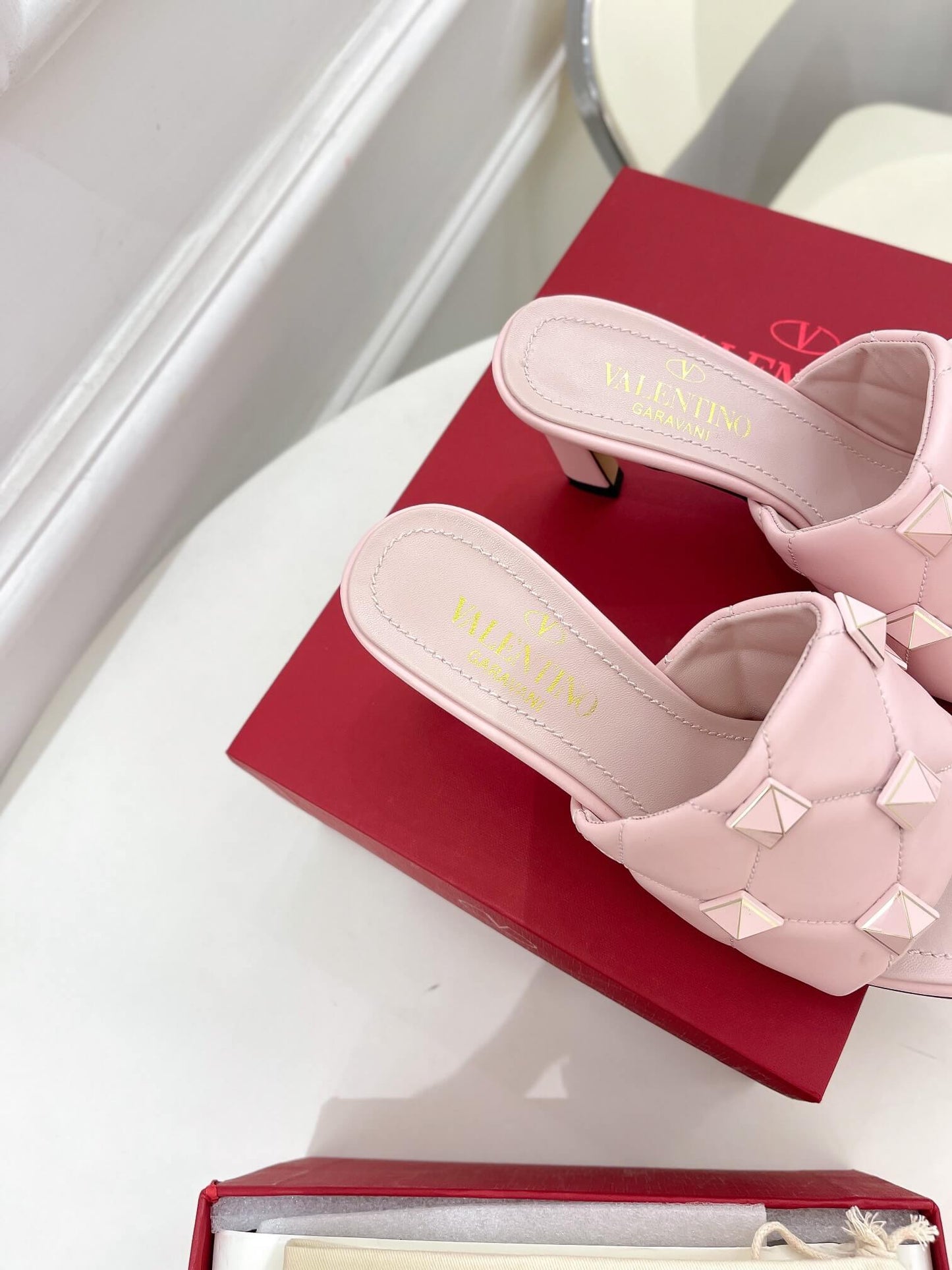 L 071101 High-heeled shoe pink cowhide women's shoes