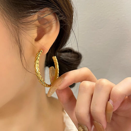 Light Luxury C-shaped Celebrity Style Big Earring Earrings EH13168A7