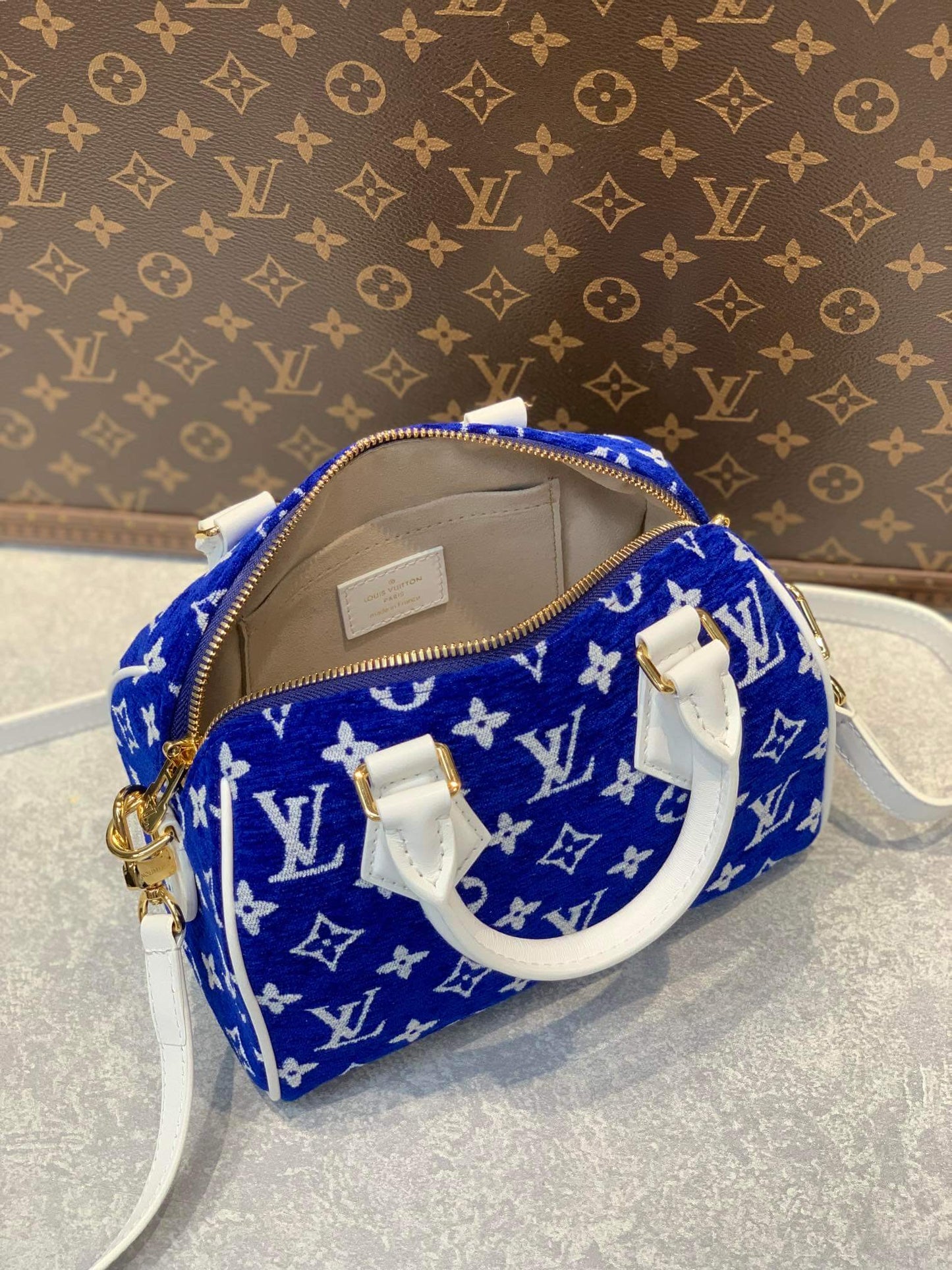 M20751 SPEEDY BANDOULIÈRE 20 Match Monogram Handbag cross body bags shoulder bag blue