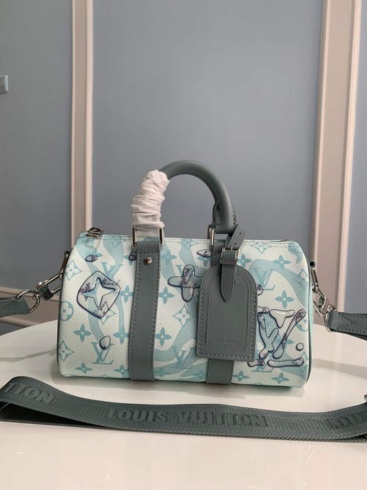 M22527 NEW Keepall Bandouliere 25 Light blue