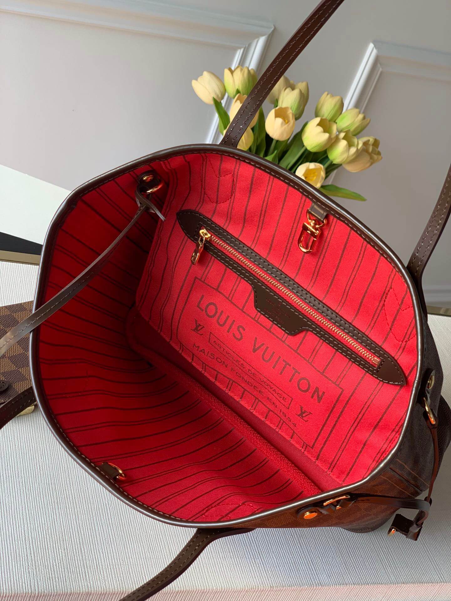 red inside timeless classic neverfull pm