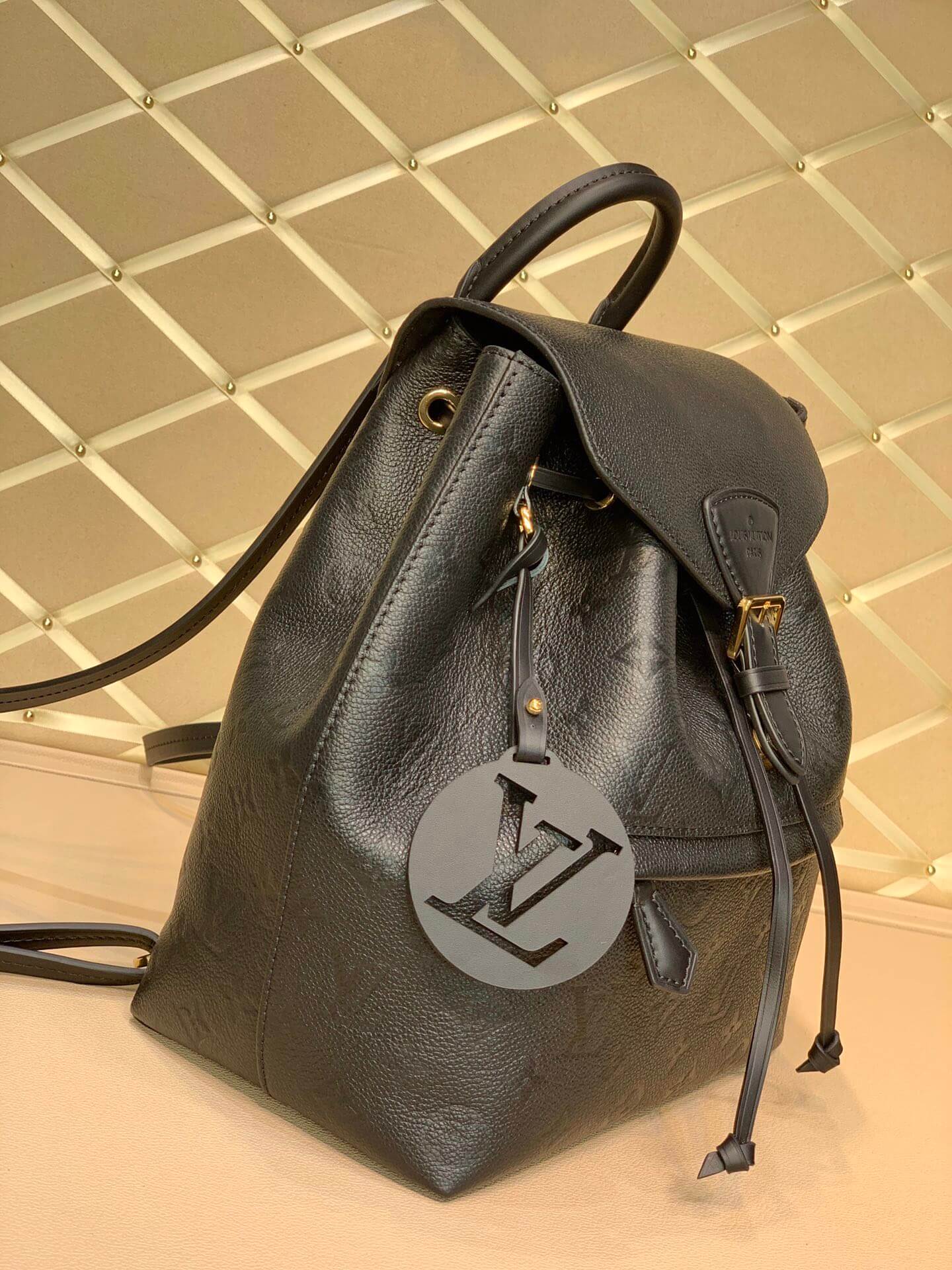 M45205 Montsouris Monogram Empreinte backpack black calfskin