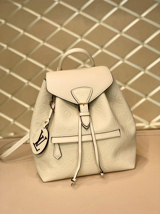 M45397 Montsouris Monogram Empreinte backpack milk white calfskin