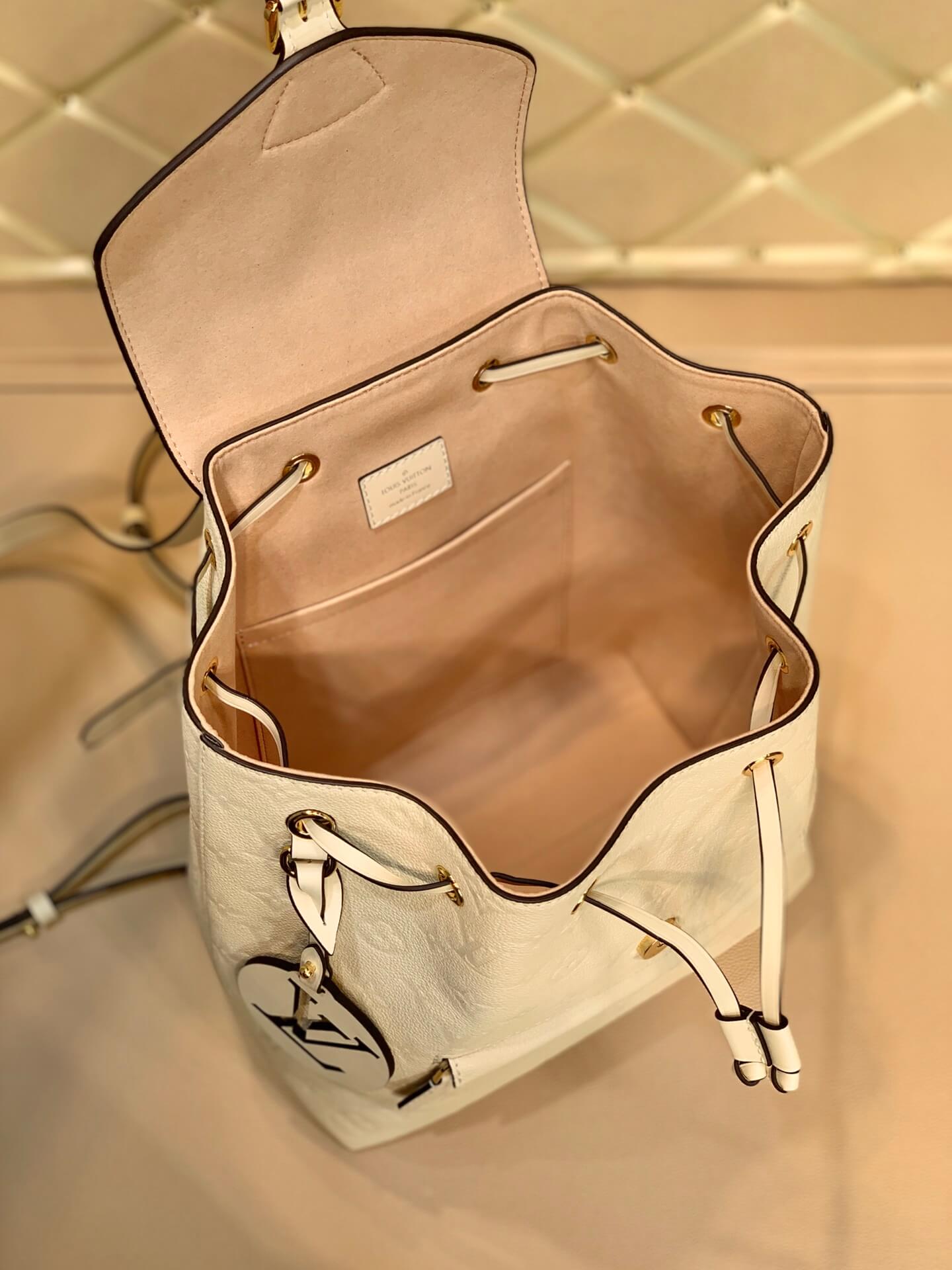 M45397 Montsouris Monogram Empreinte backpack milk white calfskin