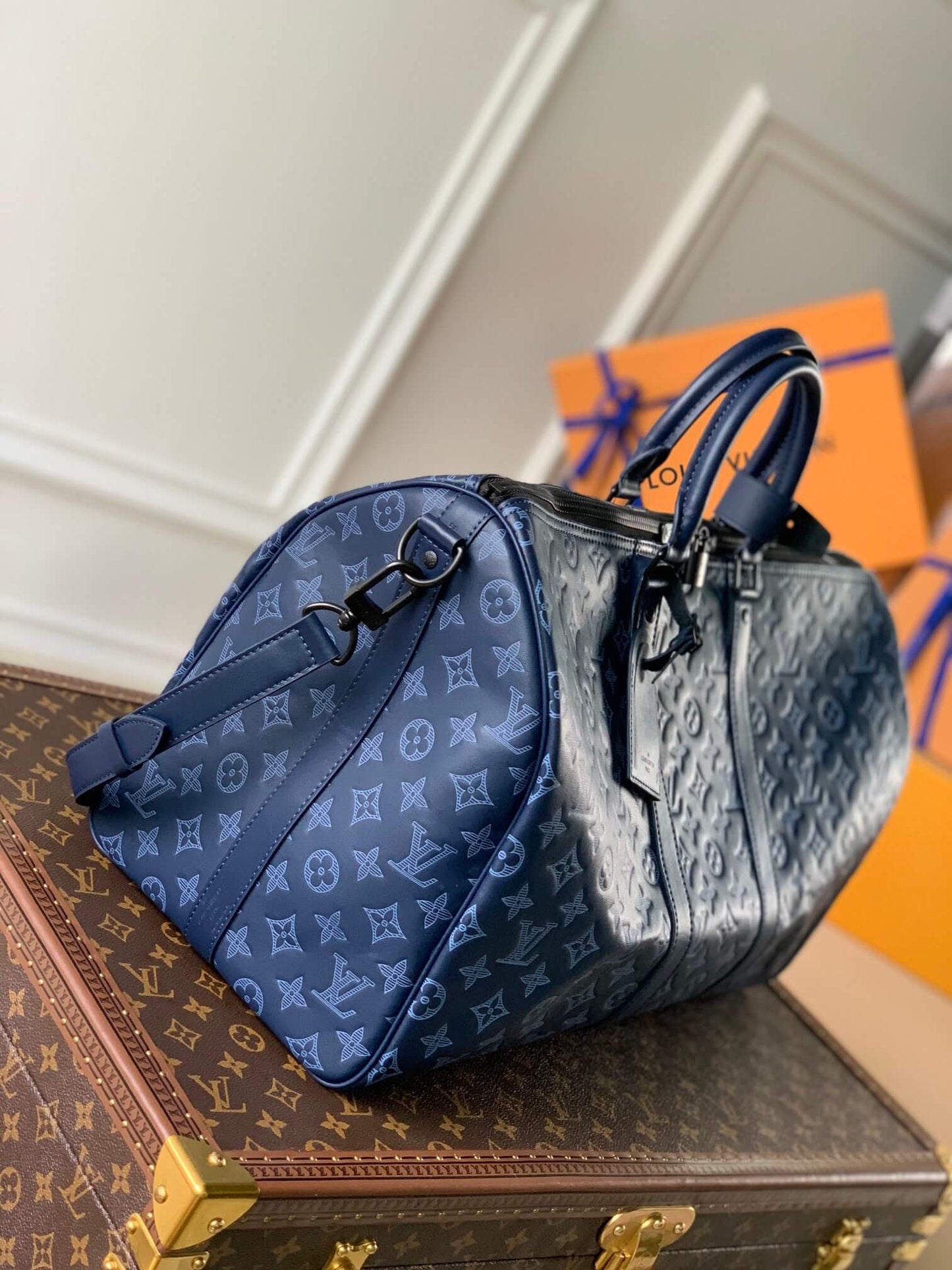 M45731 KEEPALL BANDOULIÈRE 50 Monogram Shadow blue TOP quality