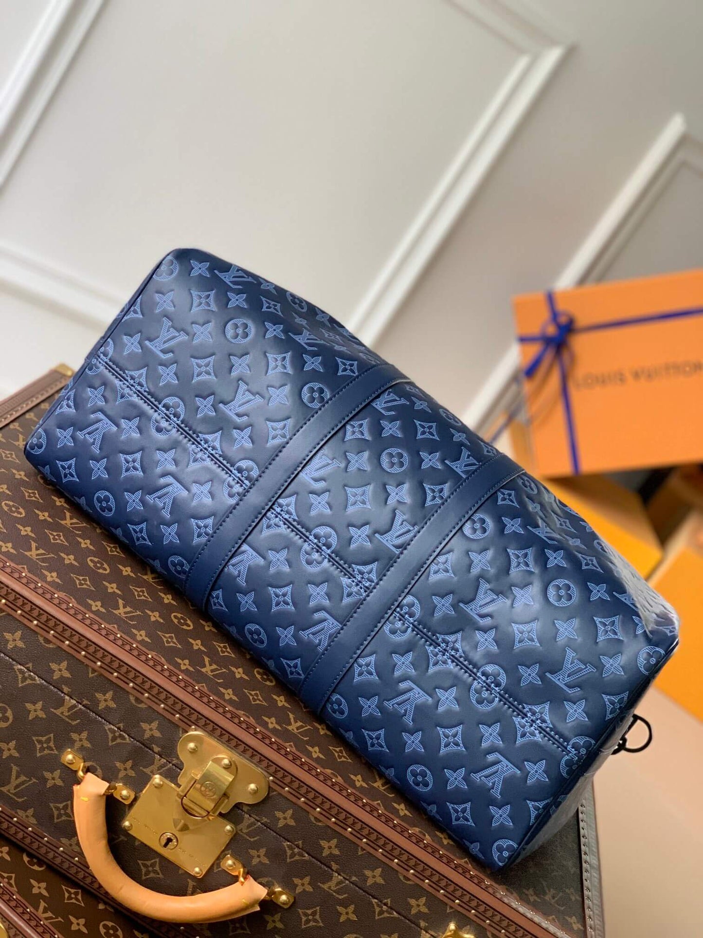 M45731 KEEPALL BANDOULIÈRE 50 Monogram Shadow blue TOP quality