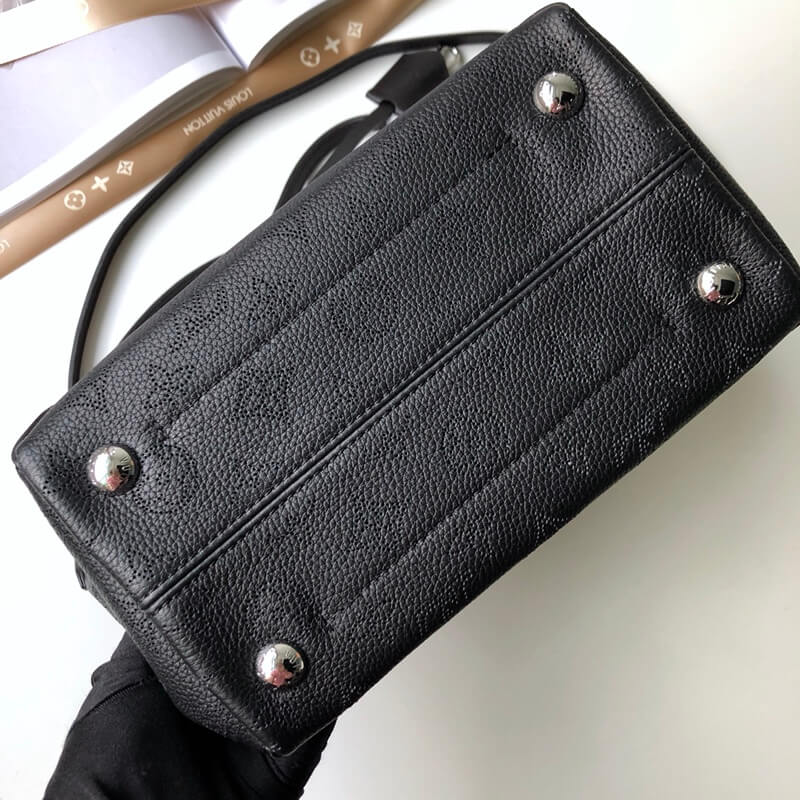 black cowhide shoulder bag for women