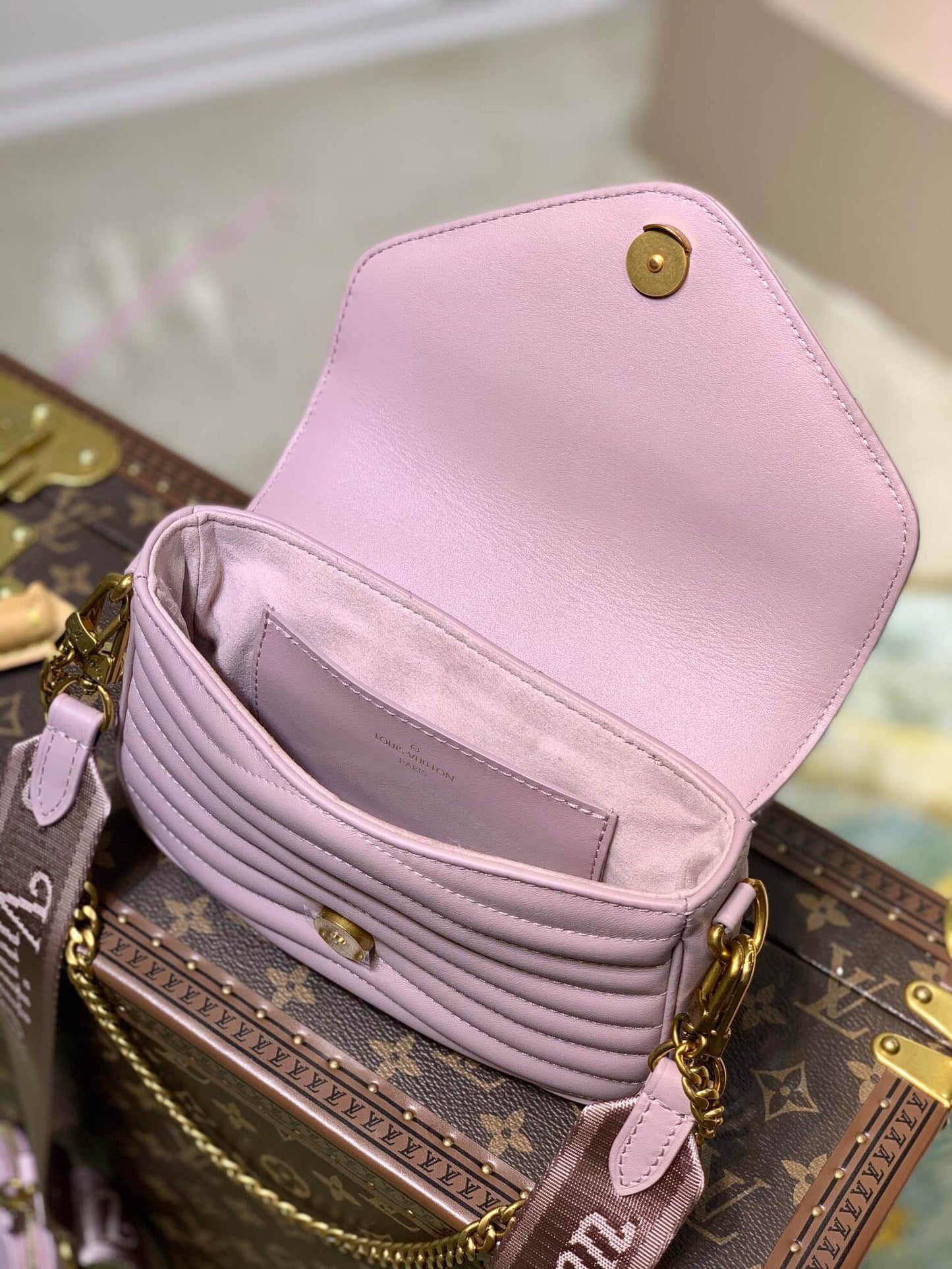 M56461 New Wave Multi-Pochette subaxillary bag cross body bags shoulder bag purple calfskin