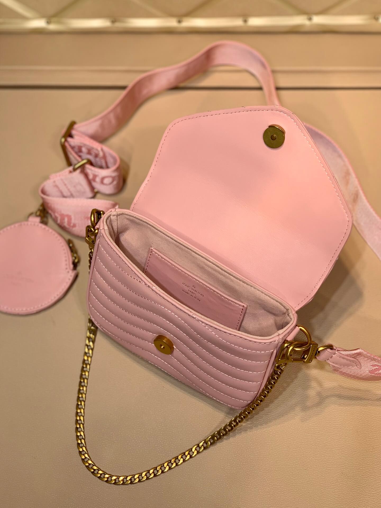 M56468 Multi Pochette New Wave subaxillary bag cross body bags shoulder bag pink calfskin