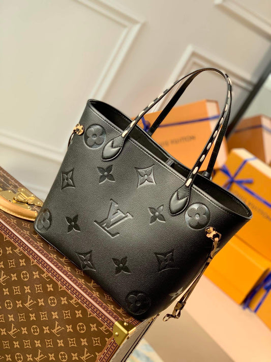 M58525 neverfull Monogram Empreinte Handbag black calfskin