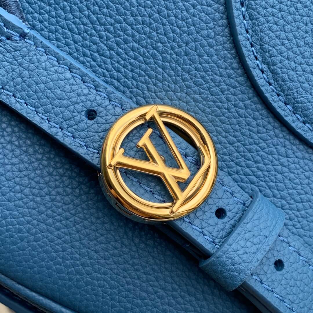 gold letter lv blue leather