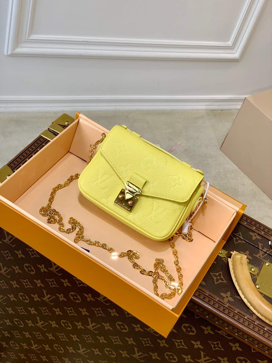 yellow monogram empreinte leather bag