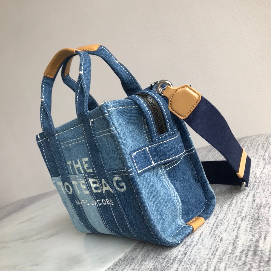 blue tote bag canvas