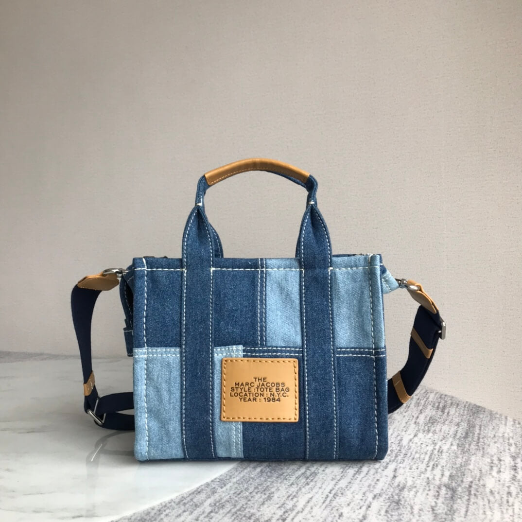 M-J THE DENIM TOTE BAG Blue Medium 26cm