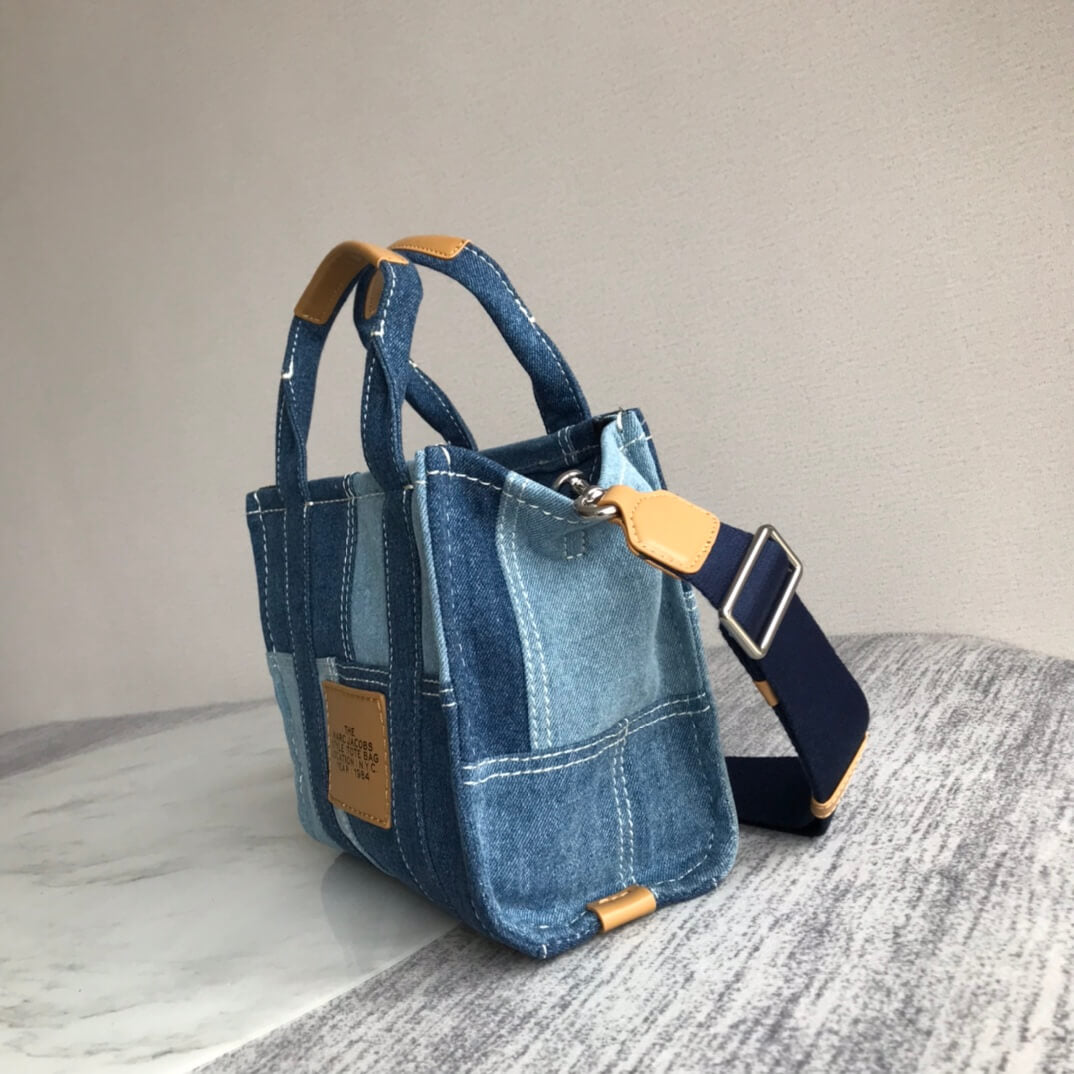 M-J THE DENIM TOTE BAG Blue Medium 26cm