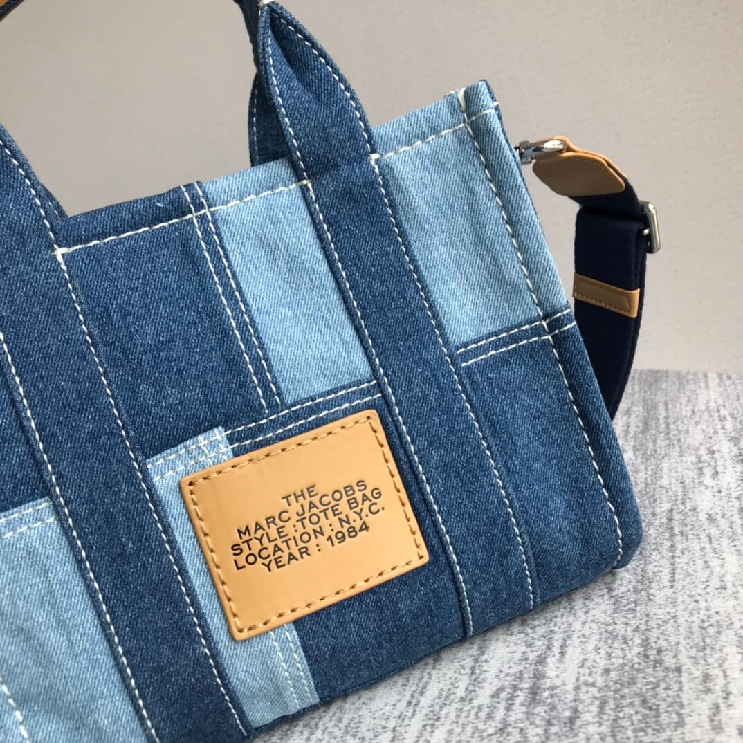 M-J THE DENIM TOTE BAG Blue Medium 26cm