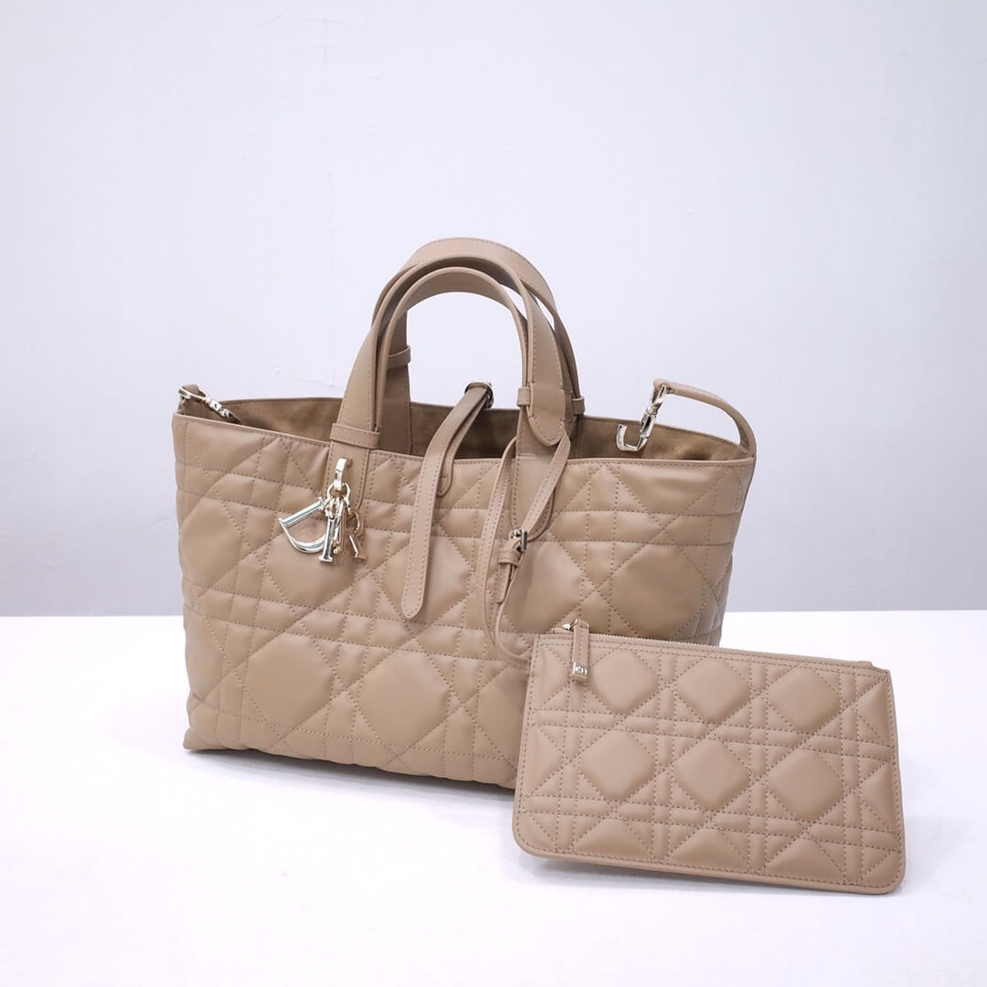 DIO MEDIUM DIOR TOUJOURS BAG Tan Macrocannage Calfskin M2821OSHJ_M900 23017