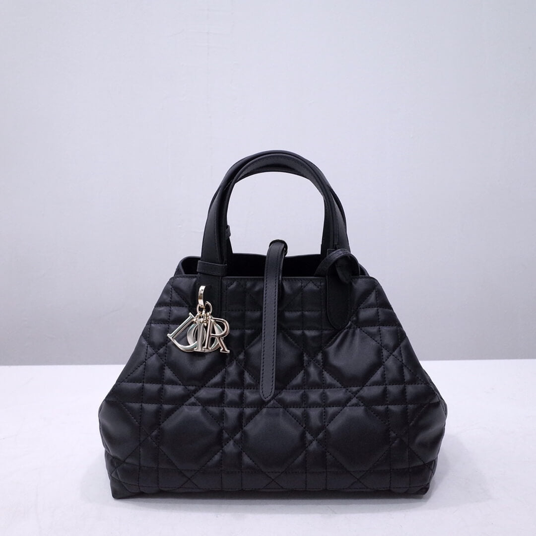 DIO MEDIUM DIOR TOUJOURS BAG Black Macrocannage Calfskin M2821OSHJ_M900 23017