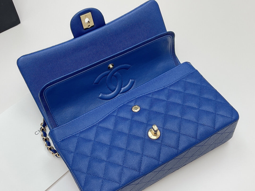 MI0712 Classic  Flap shoulder bag cross body bags blue Lambskin 25.5cm