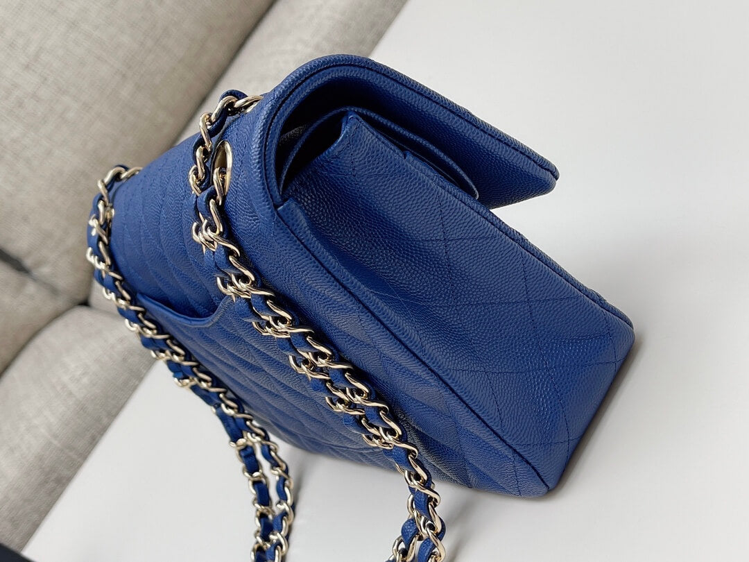 MI0712 Classic  Flap shoulder bag cross body bags blue Lambskin 25.5cm