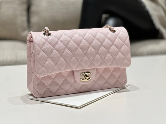 MI0712 Classic  Flap shoulder bag cross body bags pink Lambskin 25cm