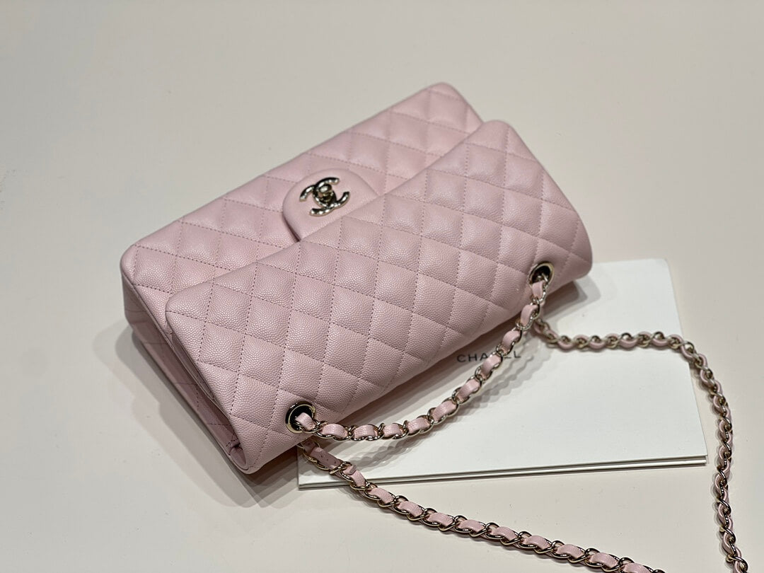 MI0712 Classic  Flap shoulder bag cross body bags pink Lambskin 25cm