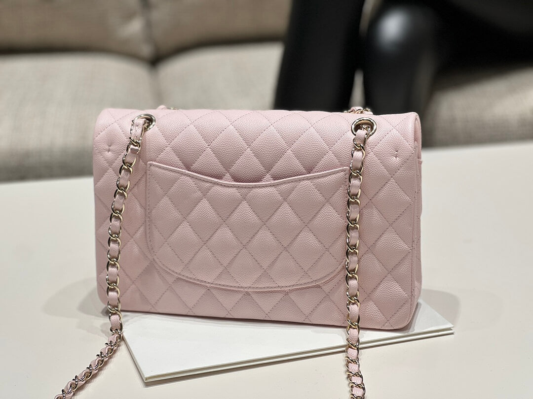 MI0712 Classic  Flap shoulder bag cross body bags pink Lambskin 25cm