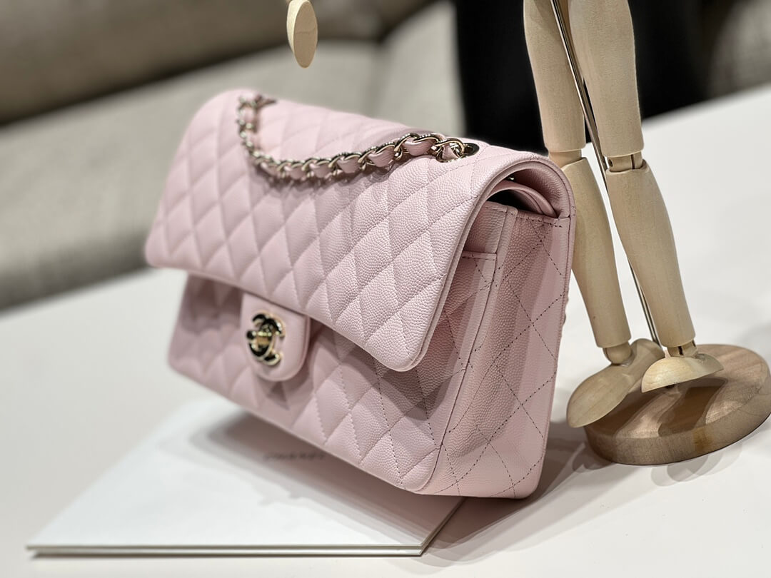 MI0712 Classic  Flap shoulder bag cross body bags pink Lambskin 25cm