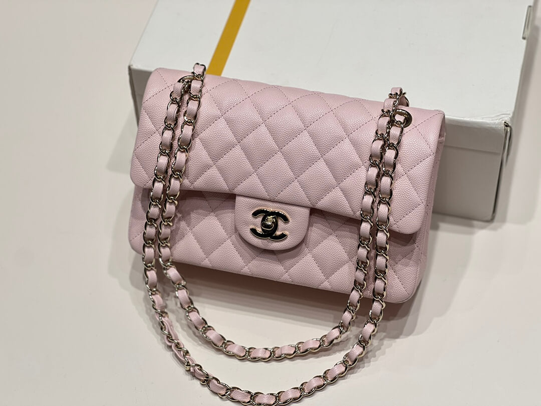 MI0712 Classic  Flap shoulder bag cross body bags pink Lambskin 23cm