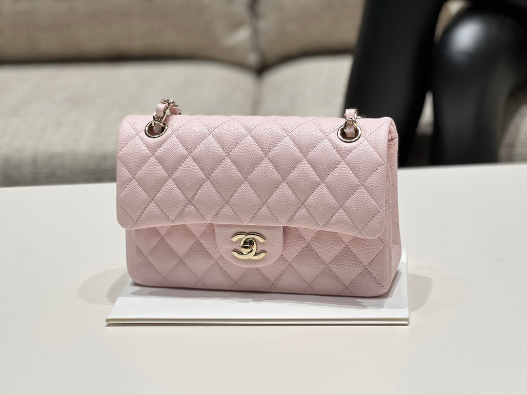 MI0712 Classic  Flap shoulder bag cross body bags pink Lambskin 23cm