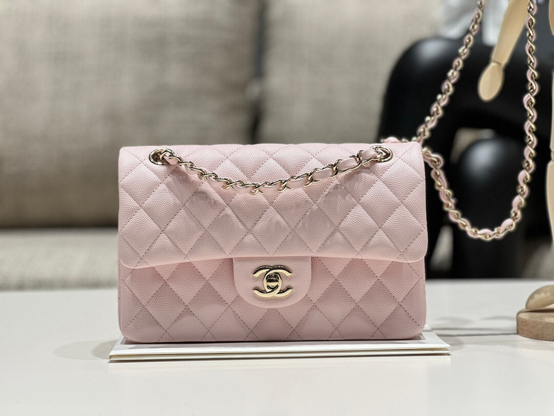 MI0712 Classic  Flap shoulder bag cross body bags pink Lambskin 23cm