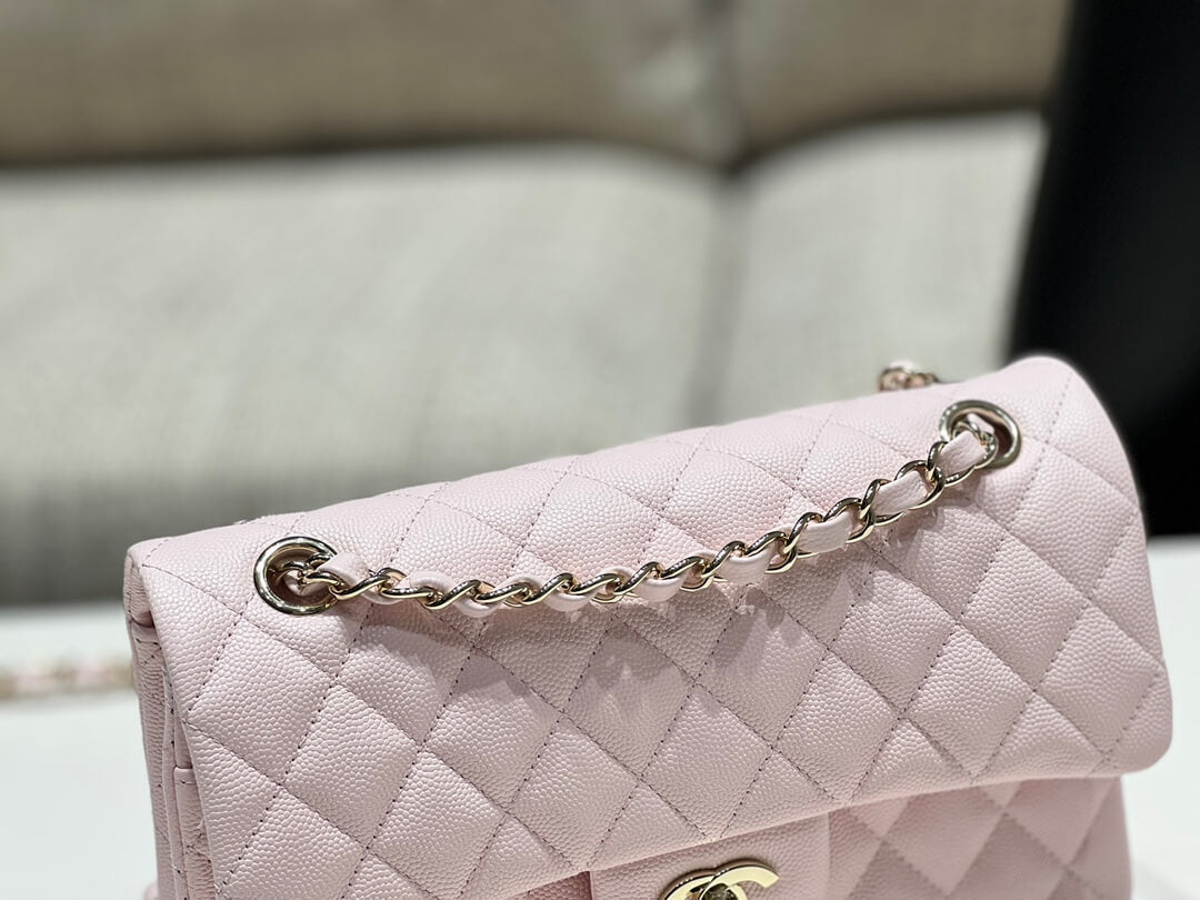 MI0712 Classic  Flap shoulder bag cross body bags pink Lambskin 23cm