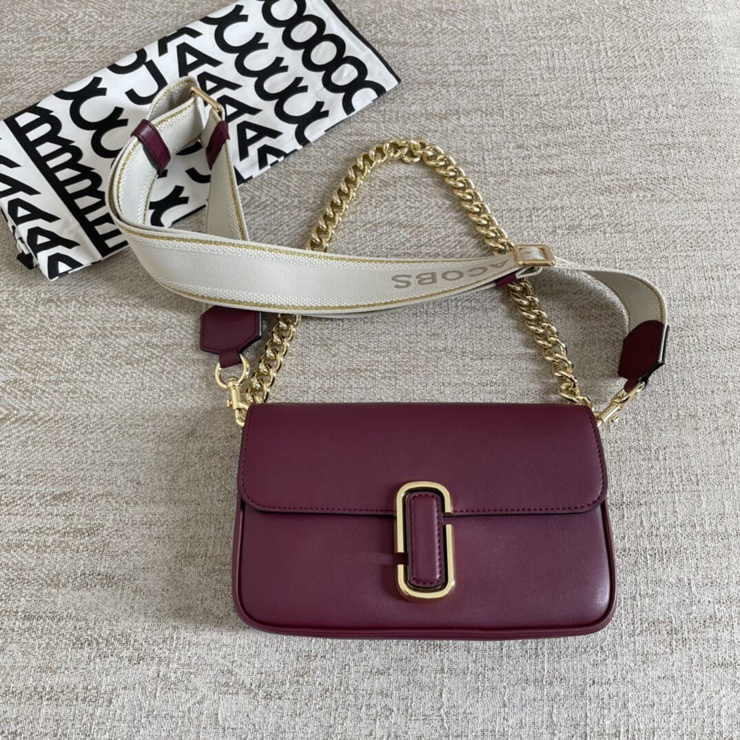 MJ H956L01PF22 MJ crossbody shoulder bag genuine leather maroon