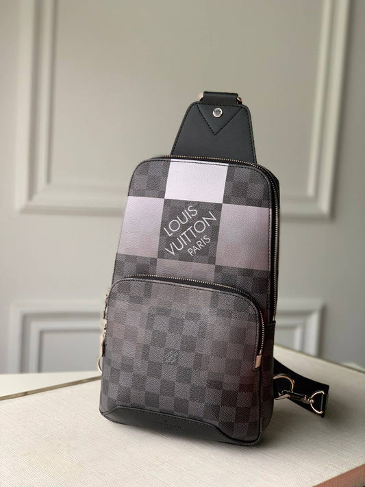 N40403 Avenue Damier Graphite Giant bumbag chest bag cross body bags silver calfskin Men's bag