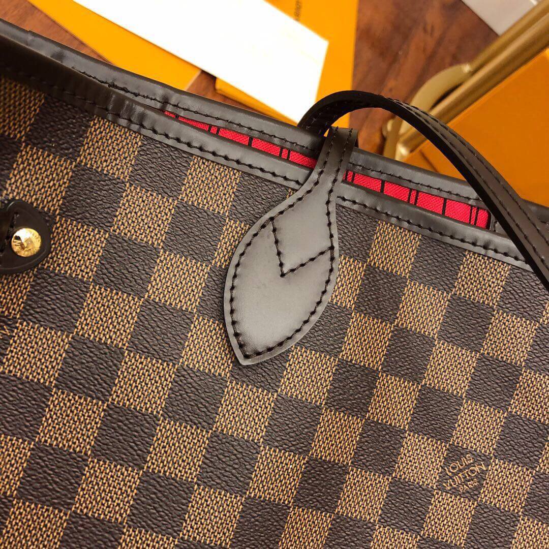 N41358 NEVERFULL MM Cherry Damier Ebene RED INSIDE original quality