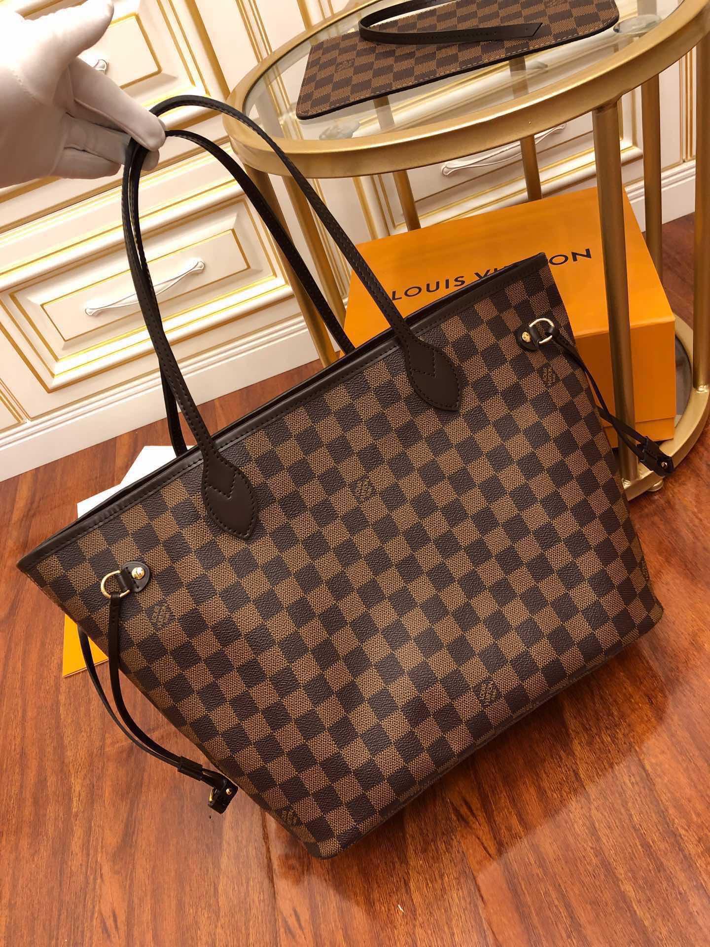 N41358 NEVERFULL MM Cherry Damier Ebene RED INSIDE original quality