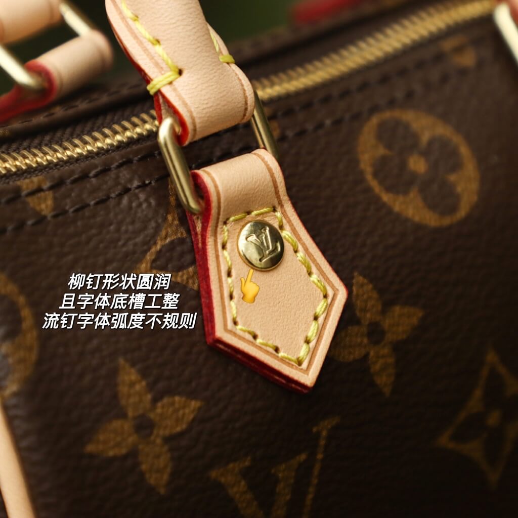 gold hardware of mini speedy bag 