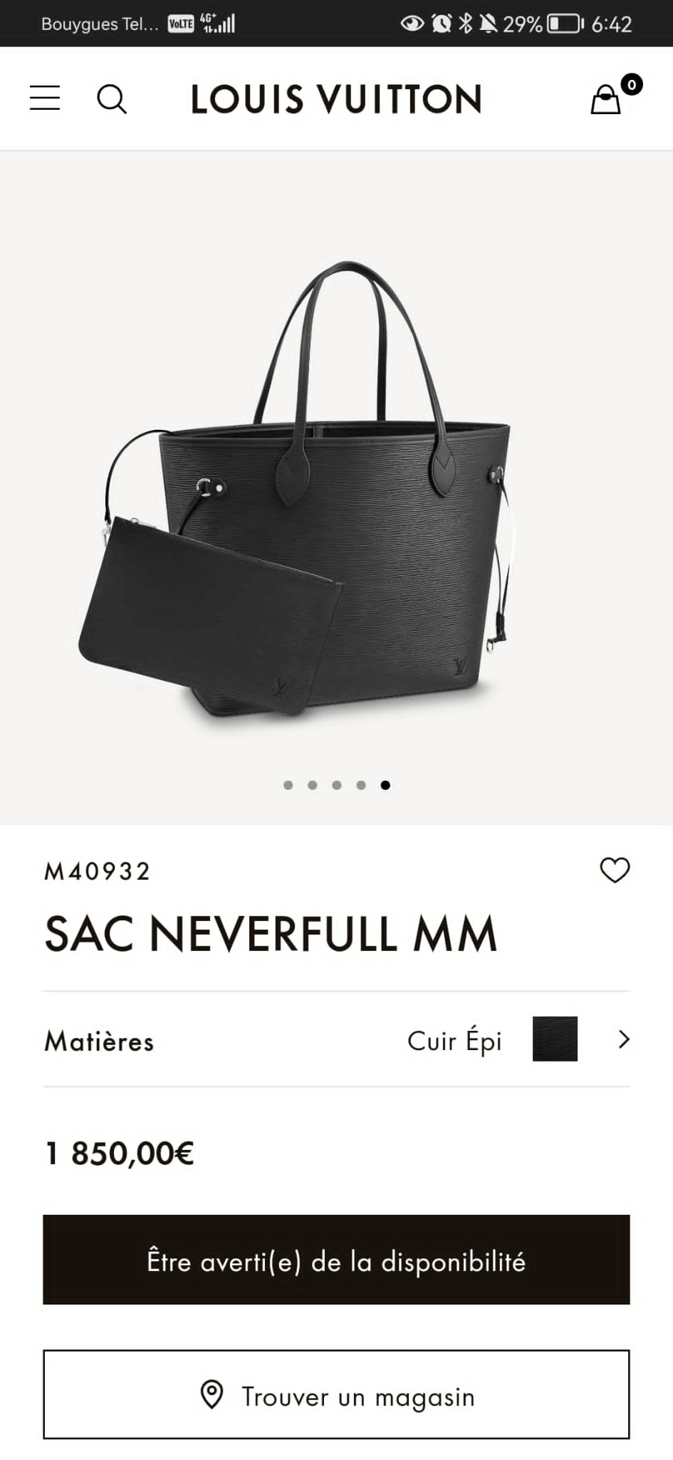 SAC NEVERFULL MM M40932 black Noir Epi Leather