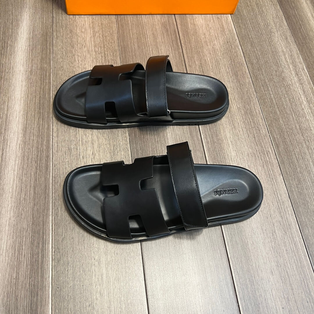 PD0702 Slipper black-2 calfskin 38-44code Men's slippers