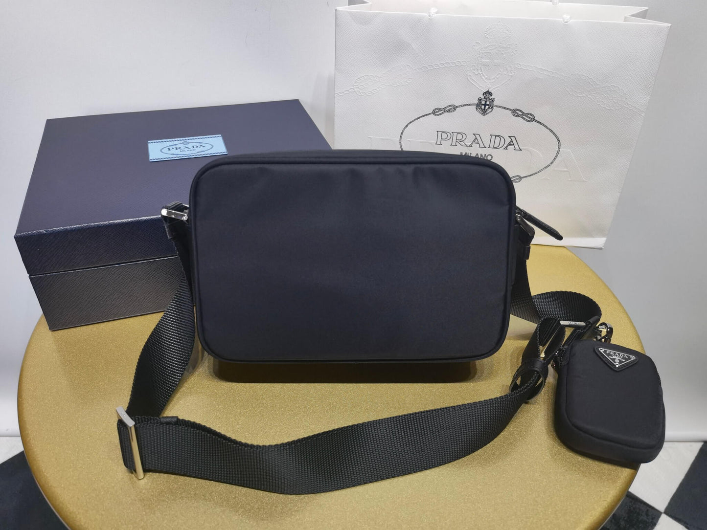 PRA 1BC167 Re-Nylon shoulder bag black